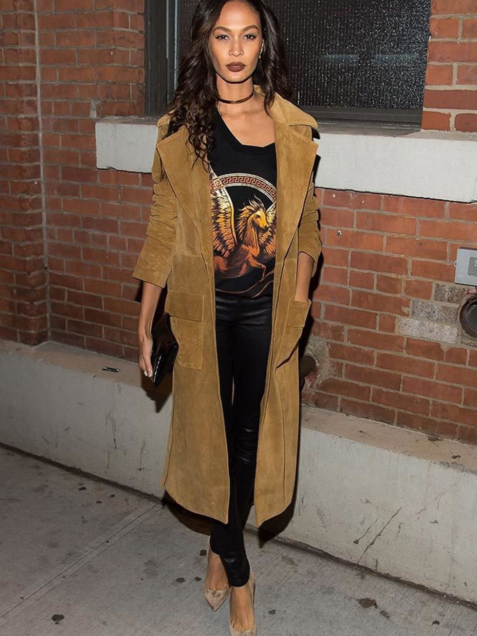 Joan Smalls attends the Victoria's Secret viewing party in New York, December 2015