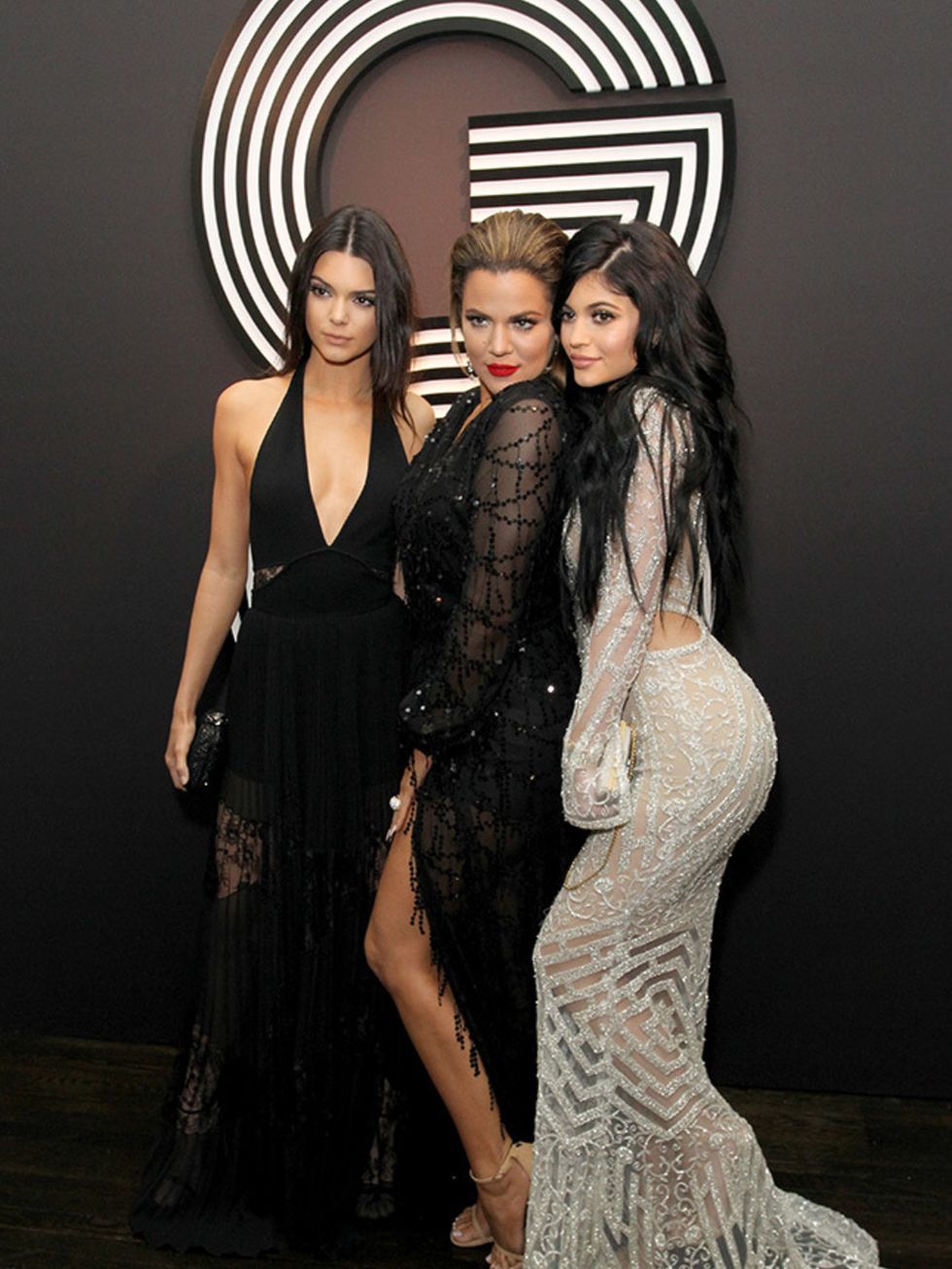 <p>Kendall Jenner, Khloe Kardashian and Kylie Jenner attend GQ And Giorgio Armani's Grammys After Party, February 2015.</p>