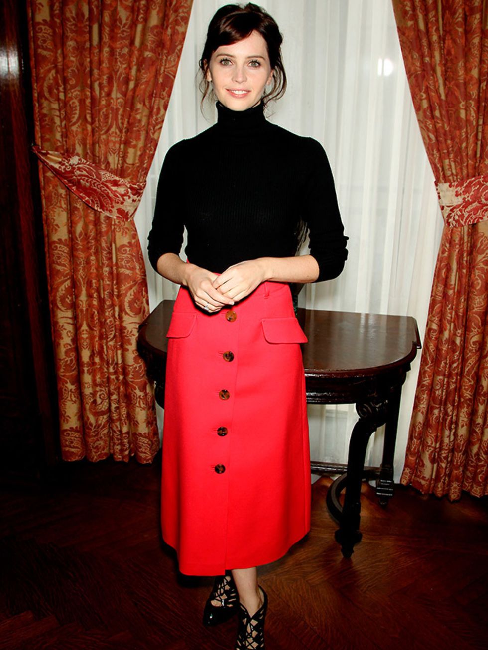 Felicity Jones at The Theory of Everything film luncheon in New York, October 2014.