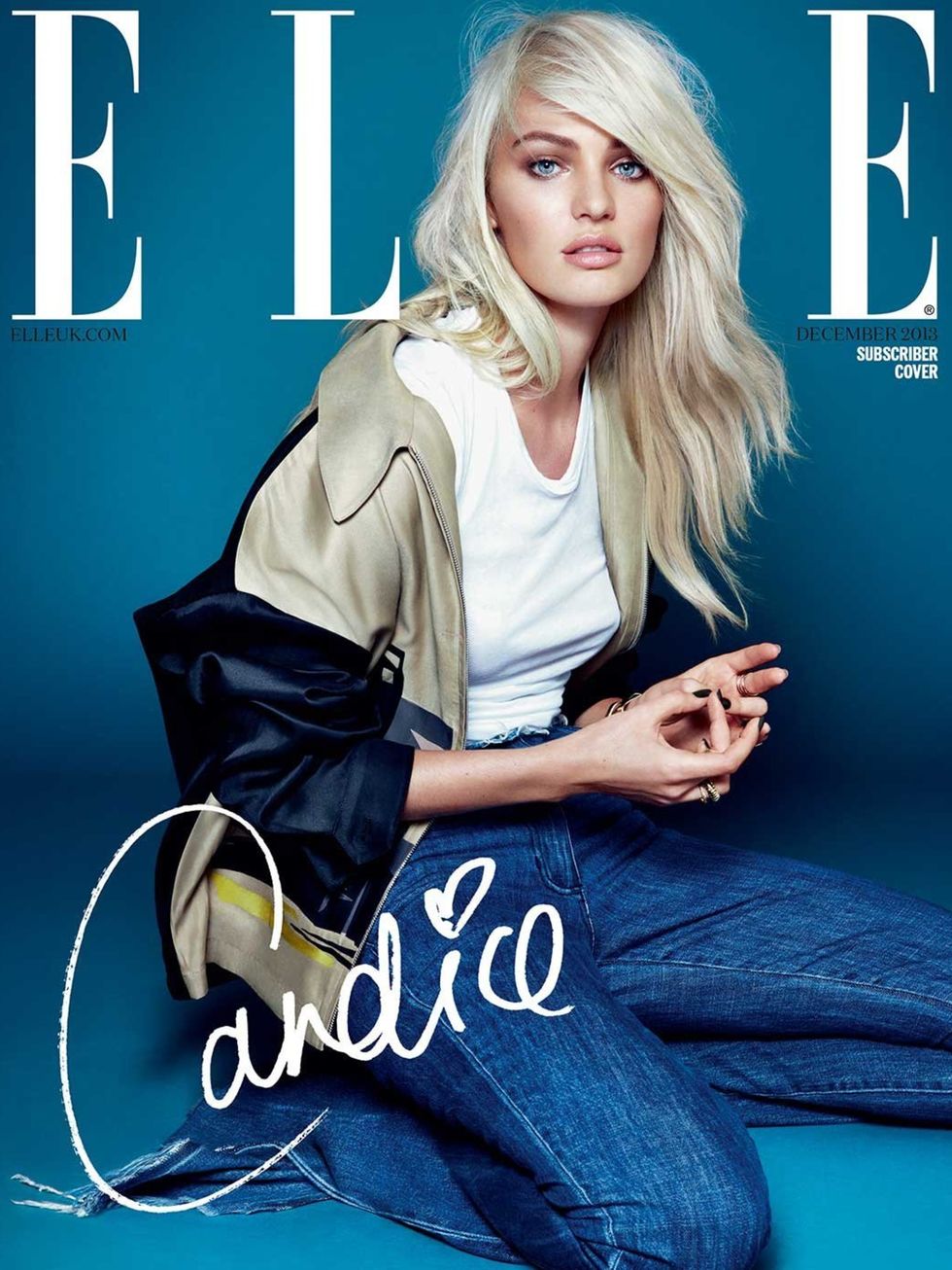 <p>Candice Swanepoel in Prada on the ELLE subscriber cover by Kai Z Feng</p>