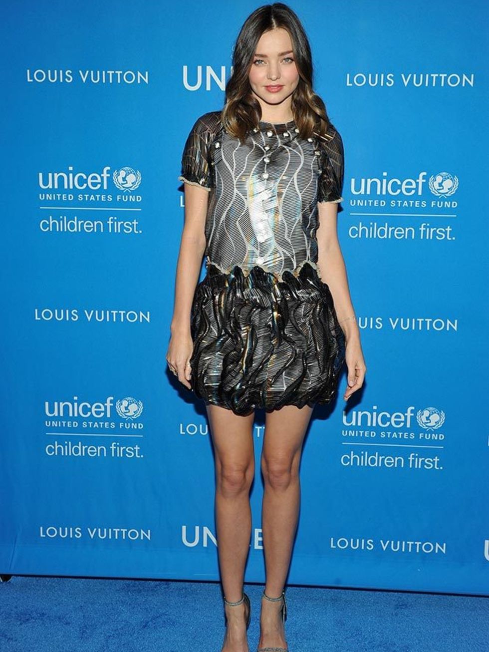Miranda Kerr wearing Louis Vuitton at the UNICEF Ball Honouring David Beckham and C.L. Max Niklas in Beverly Hills, January 2016