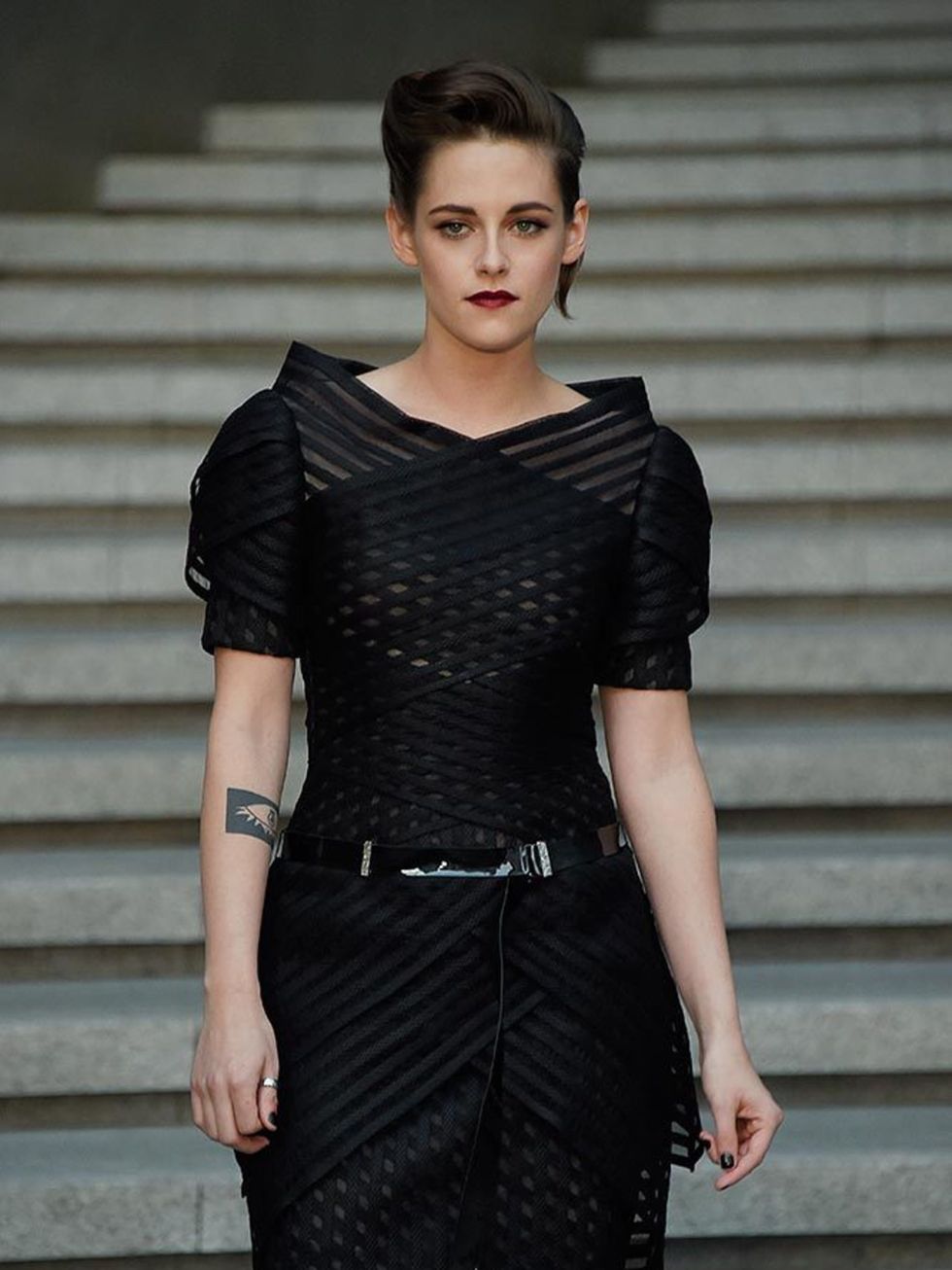 <p>Kristen Stewart attends the Chanel Cruise 2015/16 show in Seoul, May 2015.</p>