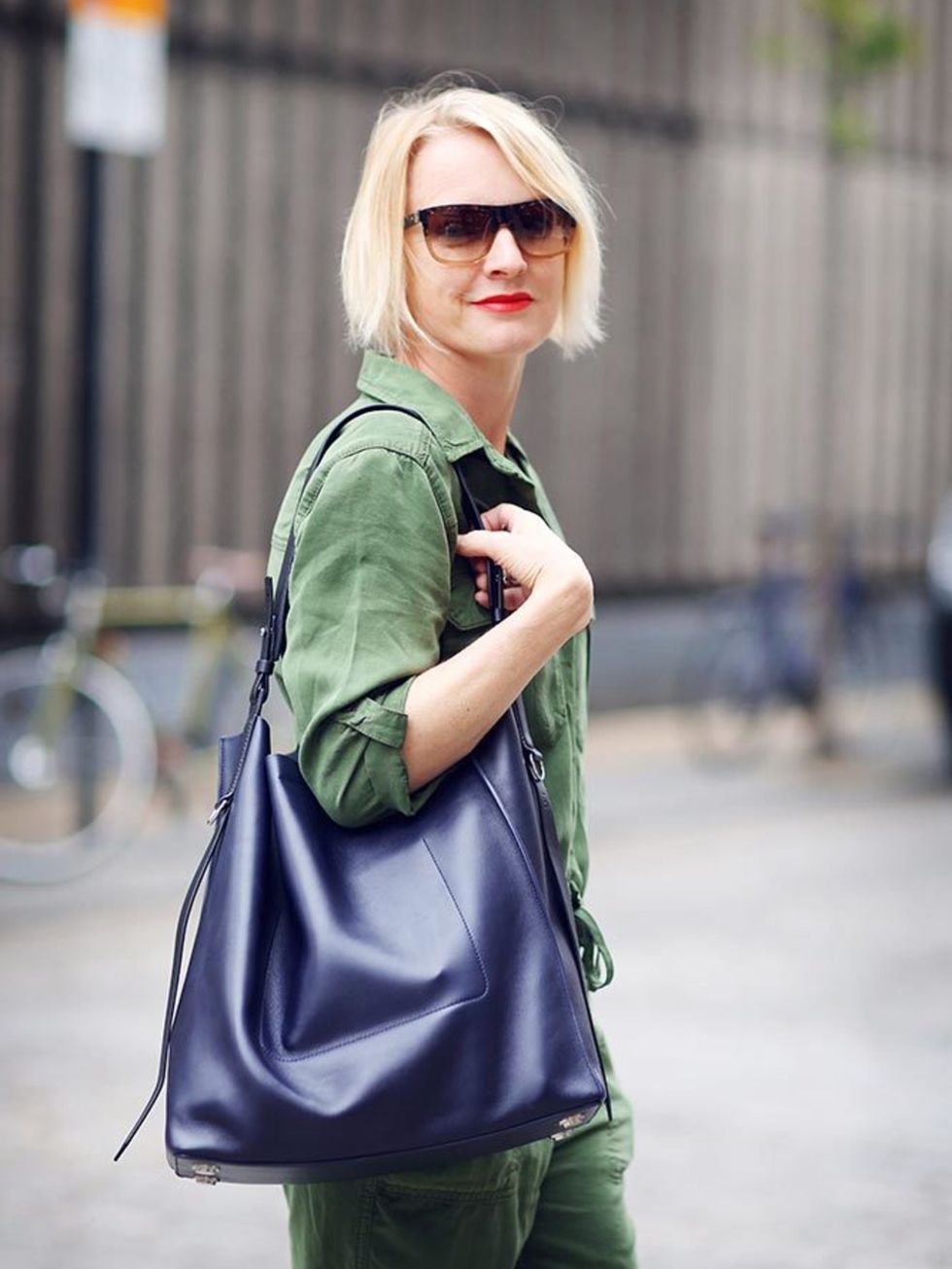 <p>Lorraine Candy, Editor-in-Chief </p>

<p>Topshop boiler suit, AllSaints bag, Office shoes</p>