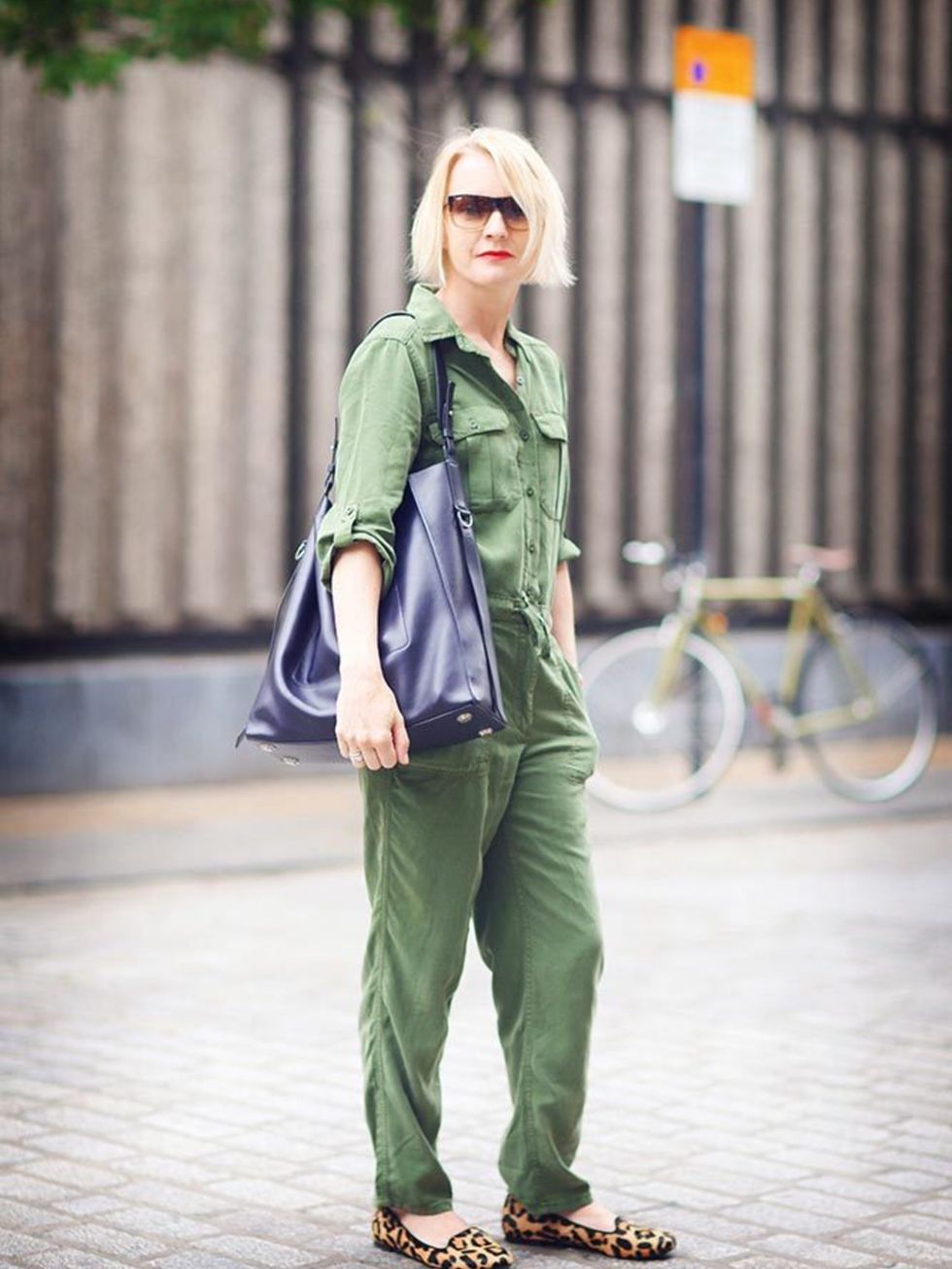 <p>Lorraine Candy, Editor-in-Chief</p>

<p><span style="line-height:1.6">Topshop boiler suit, AllSaints bag, Office shoes</span></p>