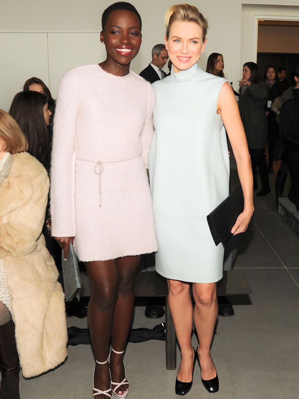 <p>Lupita Nyong'o and Naomi Watts at Calvin Klein, AW14 Mercedes-Benz Fashion Week, New York.</p>