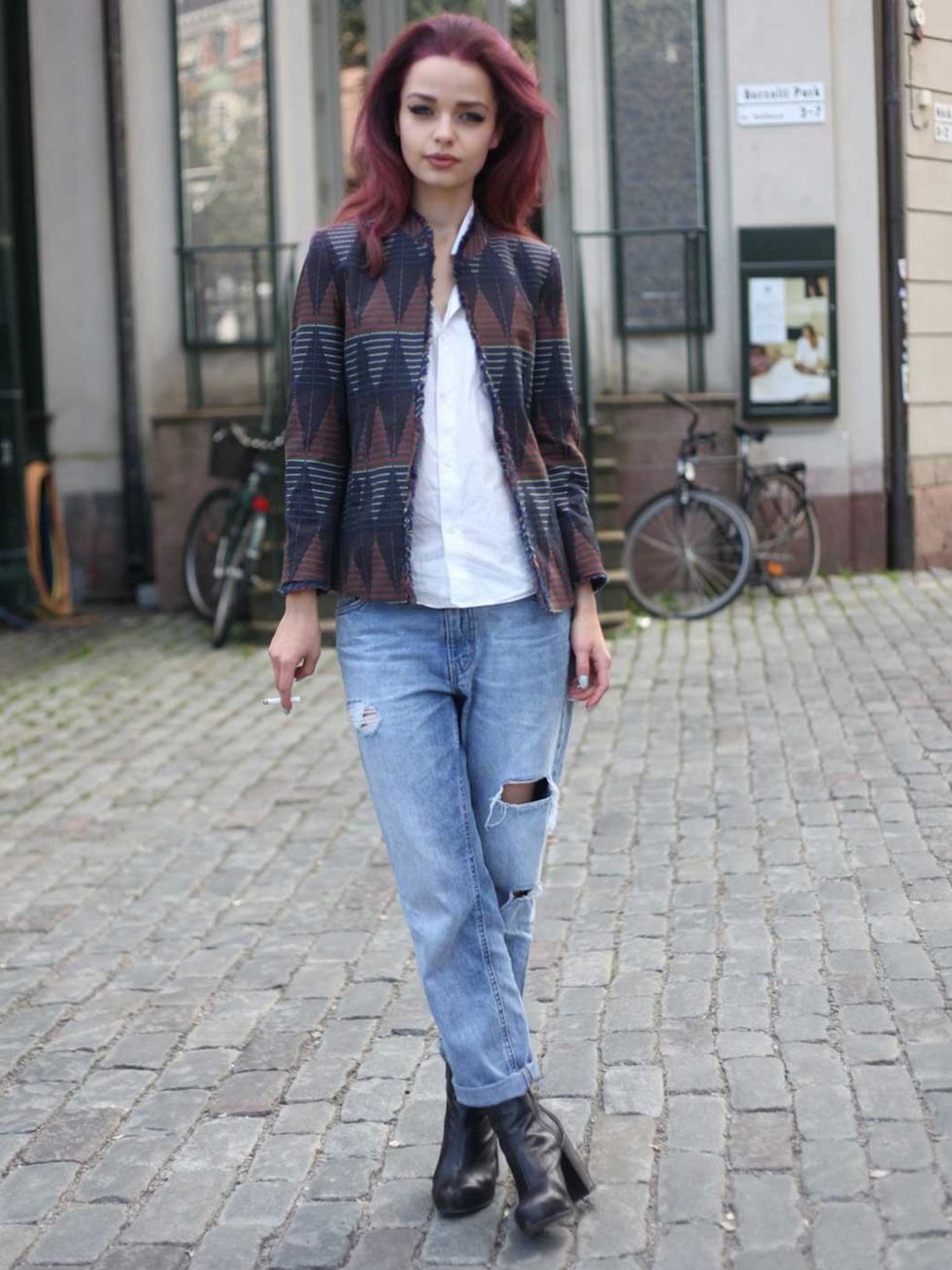 <p>Rebecca, Model. Vintage jacket, Diesel jeans, Zara boots.</p>