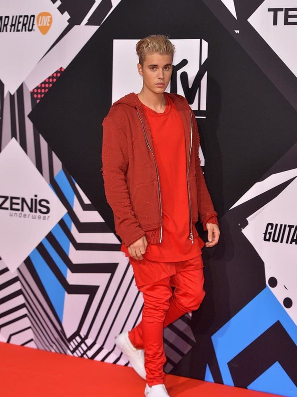 Justin Bieber on the MTV EMA's red carpet in Italy, October 2015