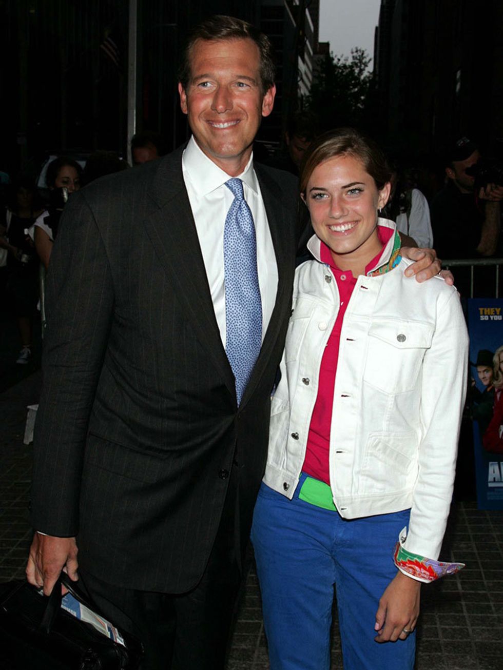 Allison Williams, 16, with her father Brian Williams

At the Anchorman premiere in 2004.