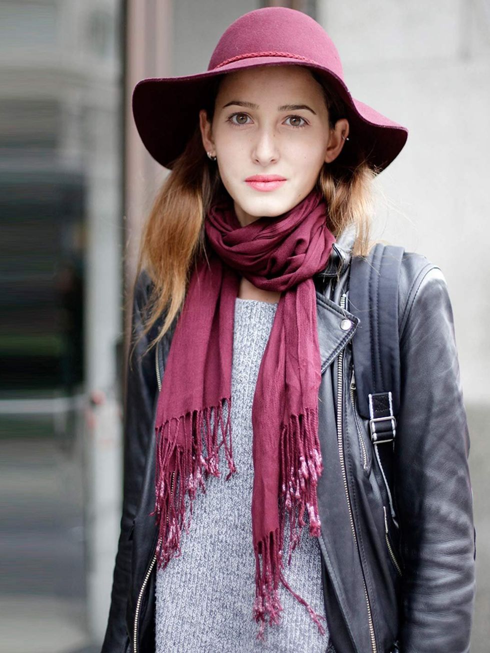 <p>Niousha, 19, Student and Model. Vintage jacket, H&amp;M hat.</p>