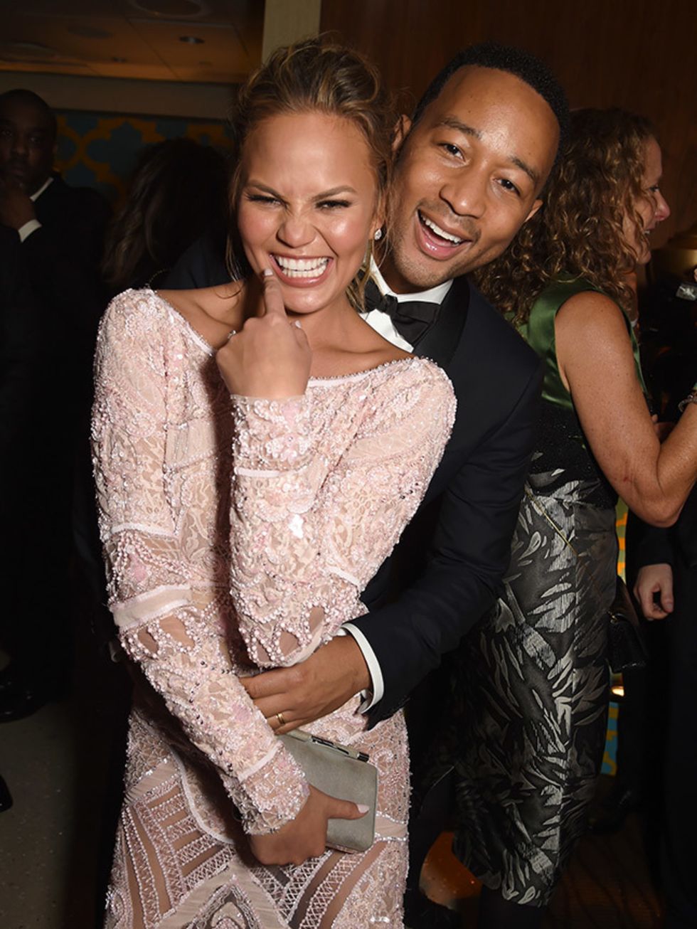 <p>John Legend and Chrissy Teigen attend HBO's Official Golden Globe Awards after-party.</p>