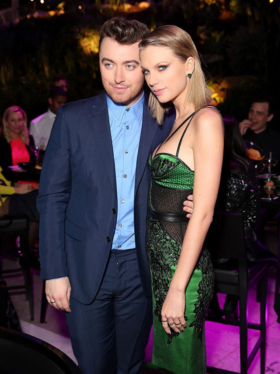 Taylor Swift and Sam Smith at the ELLE Style Awards after party, London, February 2015.