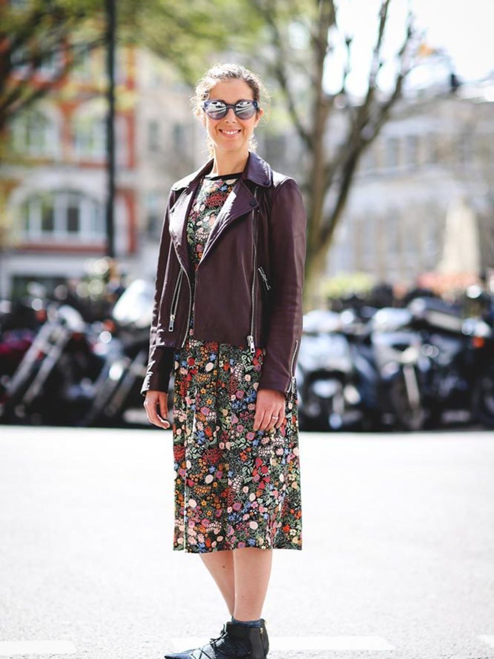 <p>Kirsty Dale, Executive Fashion & Beauty Director</p>

<p>Whistles jacket, Topshop top and dress, Jimmy Choo shoes, Bobbi Brown sunglasses</p>