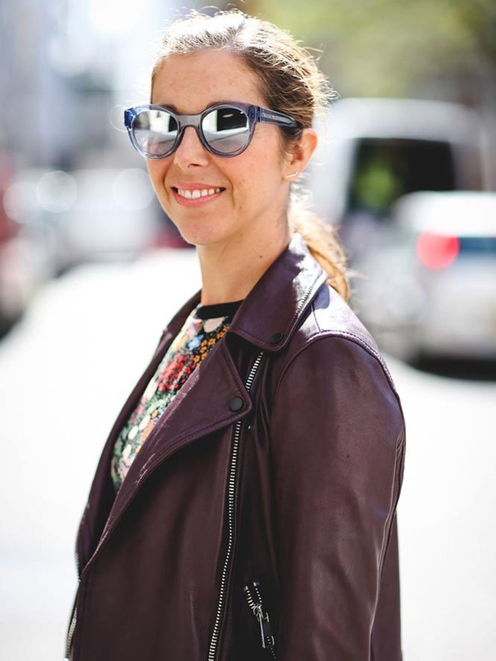 <p>Kirsty Dale, Executive Fashion & Beauty Director</p>

<p>Whistles jacket, Topshop top and dress, Jimmy Choo shoes, Bobbi Brown sunglasses</p>