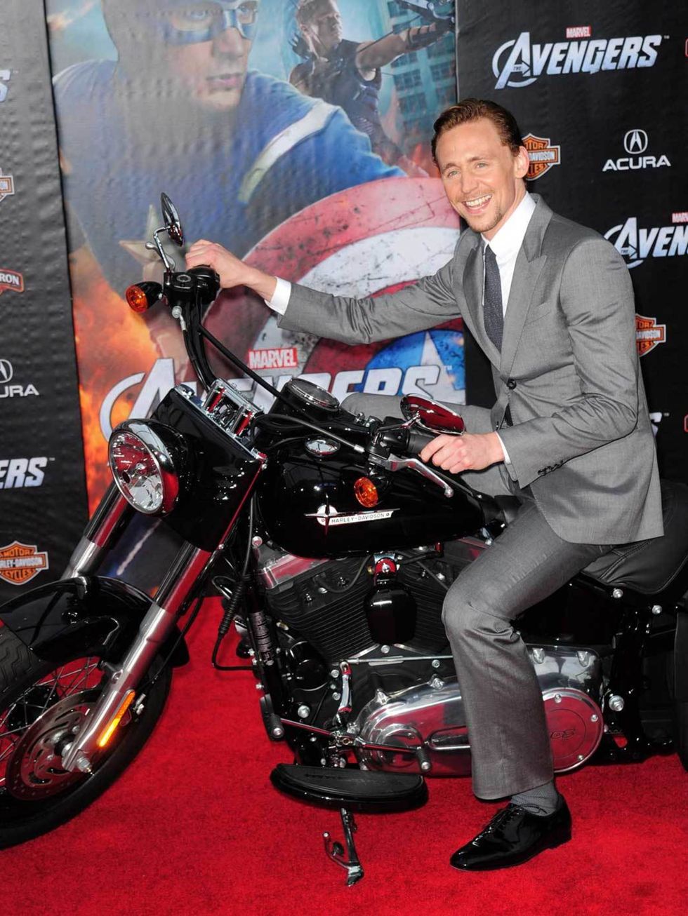 <p>Riding in to the Avengers premiere in Hollywood, 2012</p>
