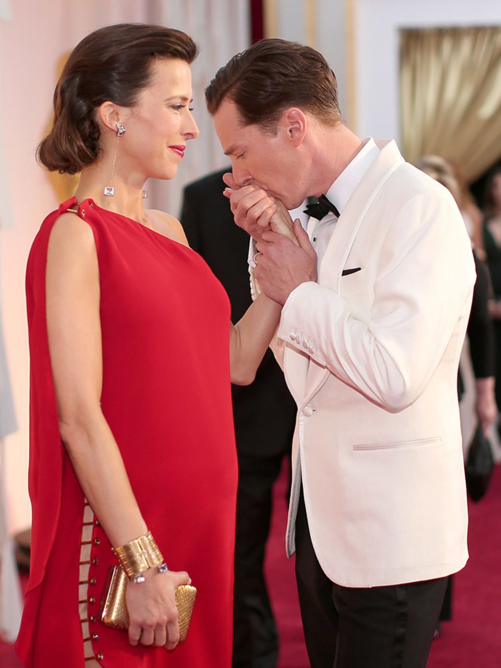 Benedict Cumberbatch and Sophie Hunter at the Academy Awards, February 2015.