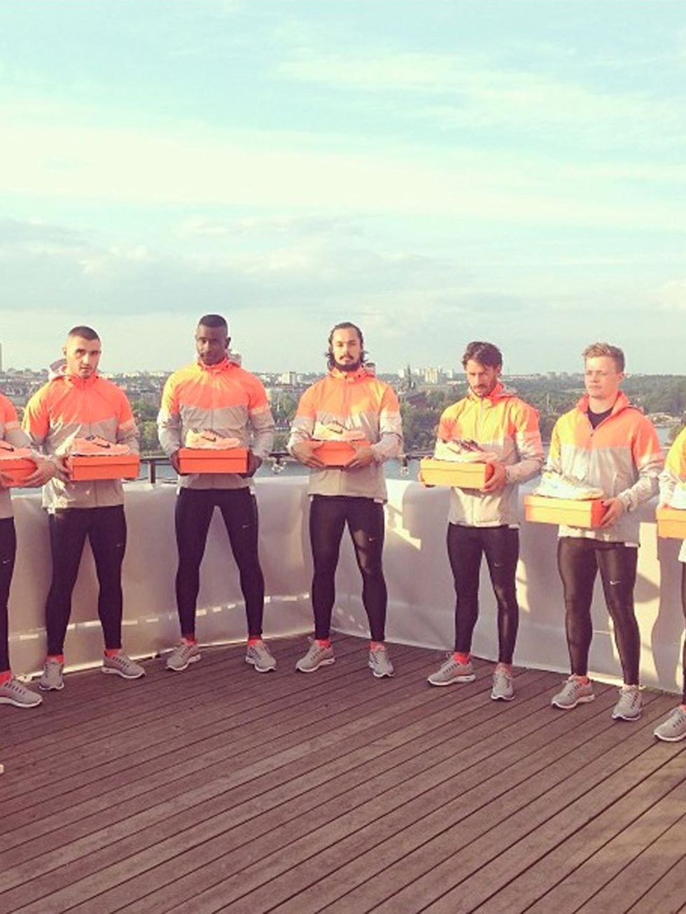 <p>Hot Swedish men presenting Nike's new LunarGlide + 5 shoe</p>