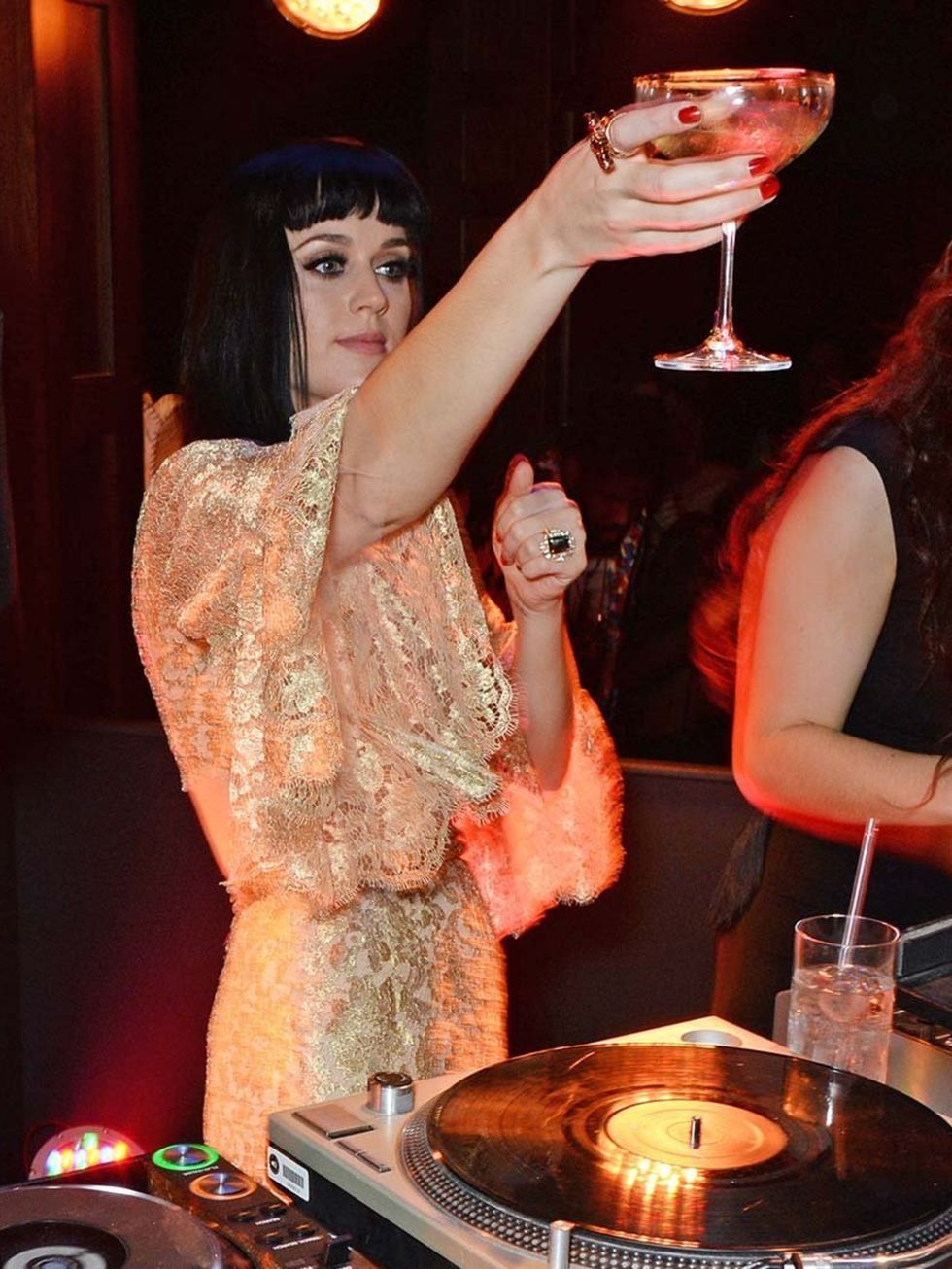 <p><a href="http://www.elleuk.com/elle-tv/cover-stars/elle-magazine/katy-perry-elle-behind-the-cover-video">Katy Perry</a>, in Dolce & Gabbana, at the BRITs 2014 after-party at the Soho House pop up.</p><p><a href="http://www.elleuk.com/elle-tv/cover-star