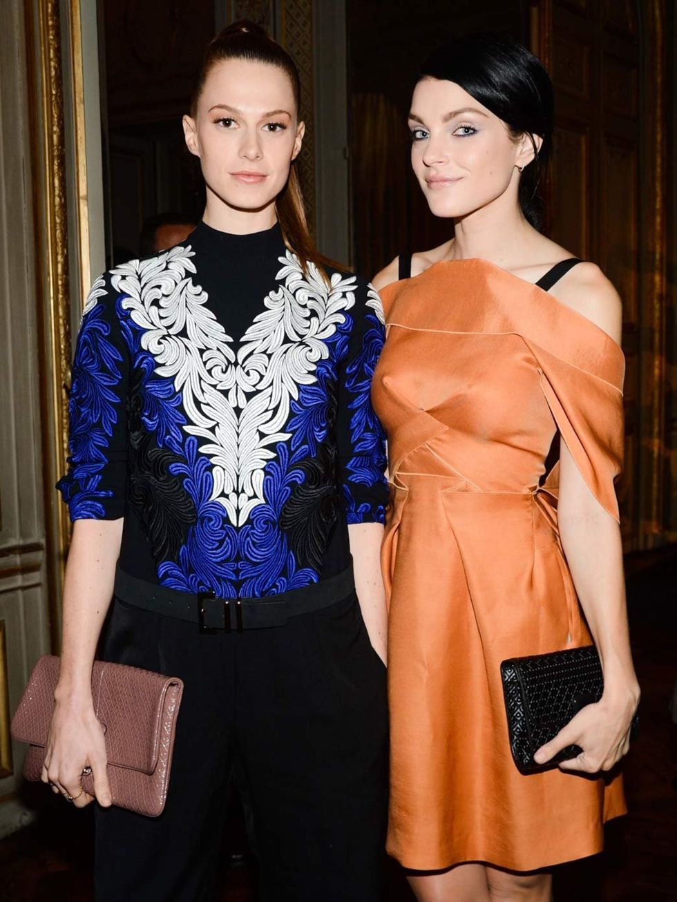 <p>Elettra Weidman &amp; Jessica Stam at the Tod's party, Paris </p>