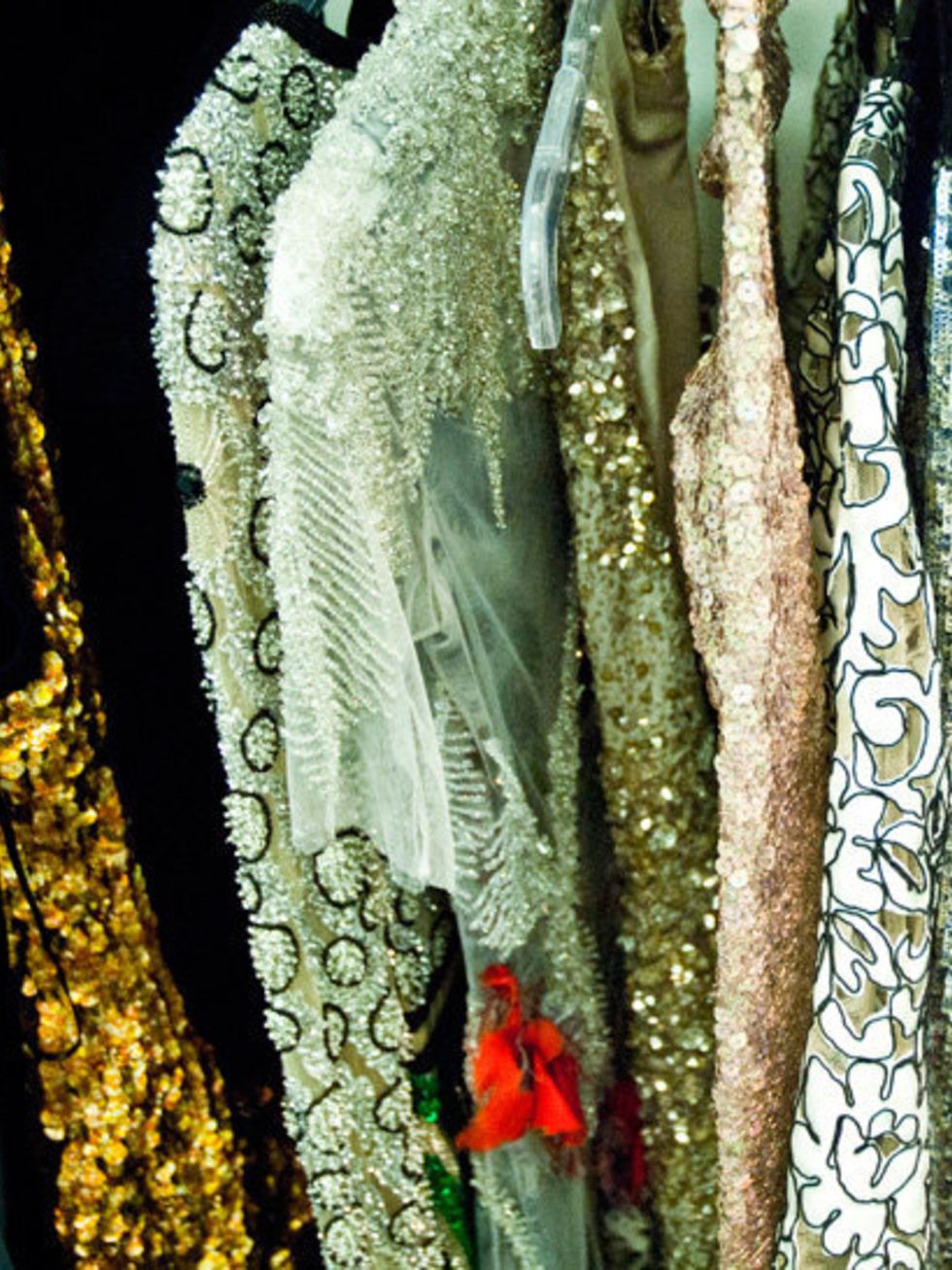 <p>A section of the fashion rail which included 100 looks from the world's greatest fashion houses and designers.</p>