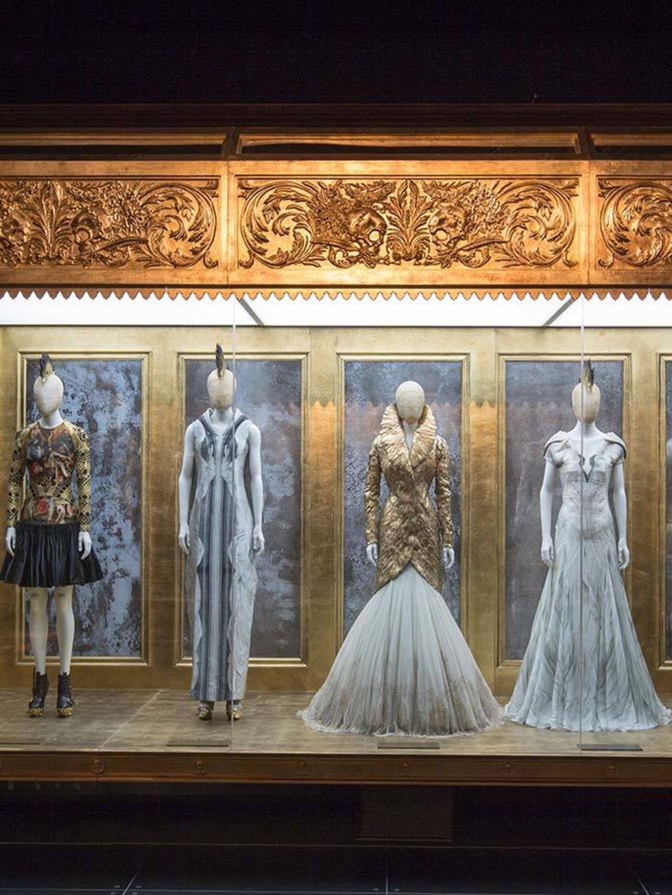 <p><strong>2) Romantic Gothic gallery.</strong></p>

<p>This takes in the rich glory of his later work, the couture-level craftsmanship housed in a golden box.</p>

<p>I WANT TO EMPOWER WOMEN. I WANT PEOPLE TO BE AFRAID OF THE WOMEN I DRESS.</p>