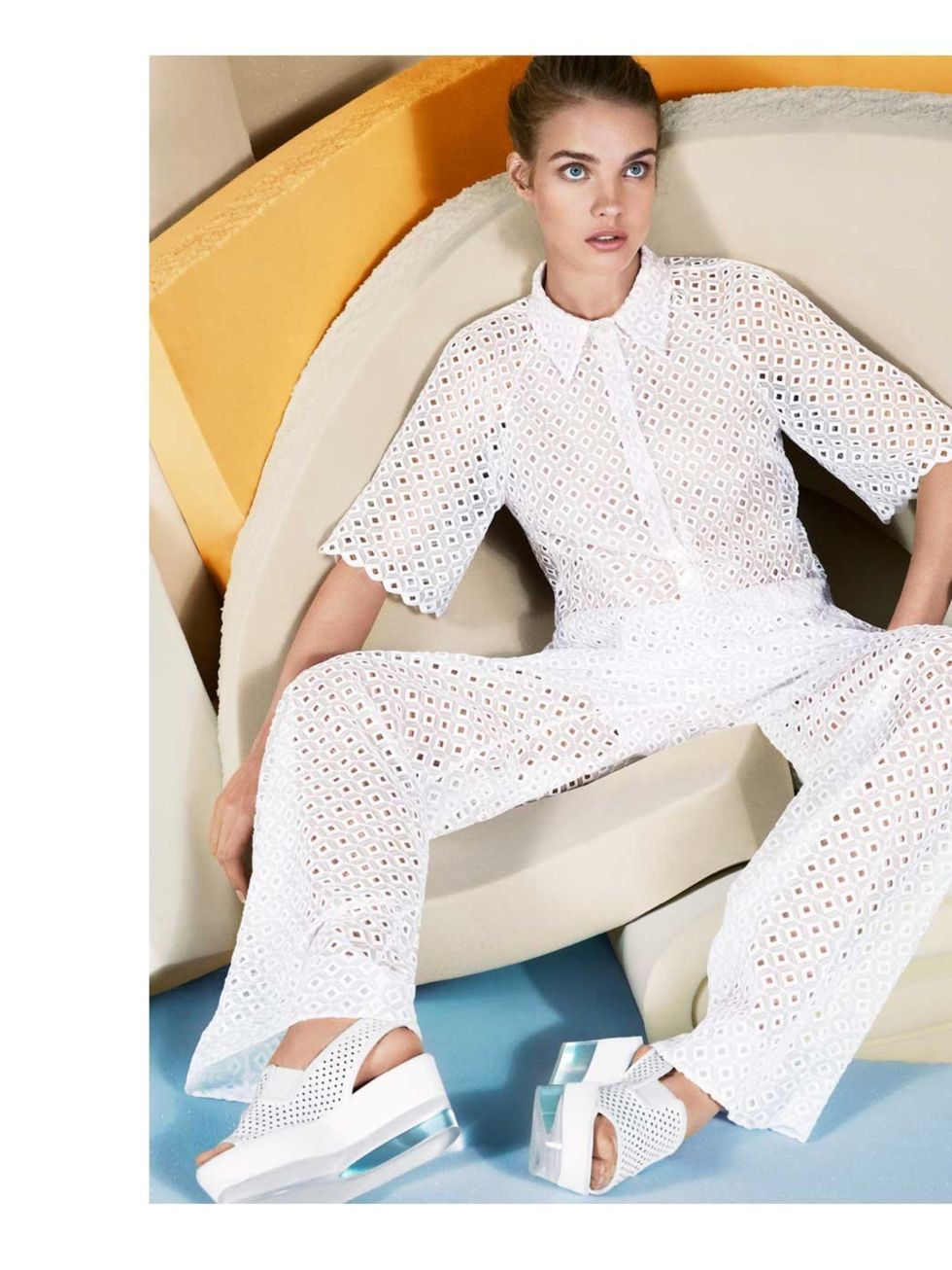 <p>Natalia Vodianova for Stella McCartney summer 2013 ad campaign. It's no wonder she's known as Natalia Supernova, she rocks this ad to the max. The angles, the clean lines, the muted tones  it's minimal perfection.</p>