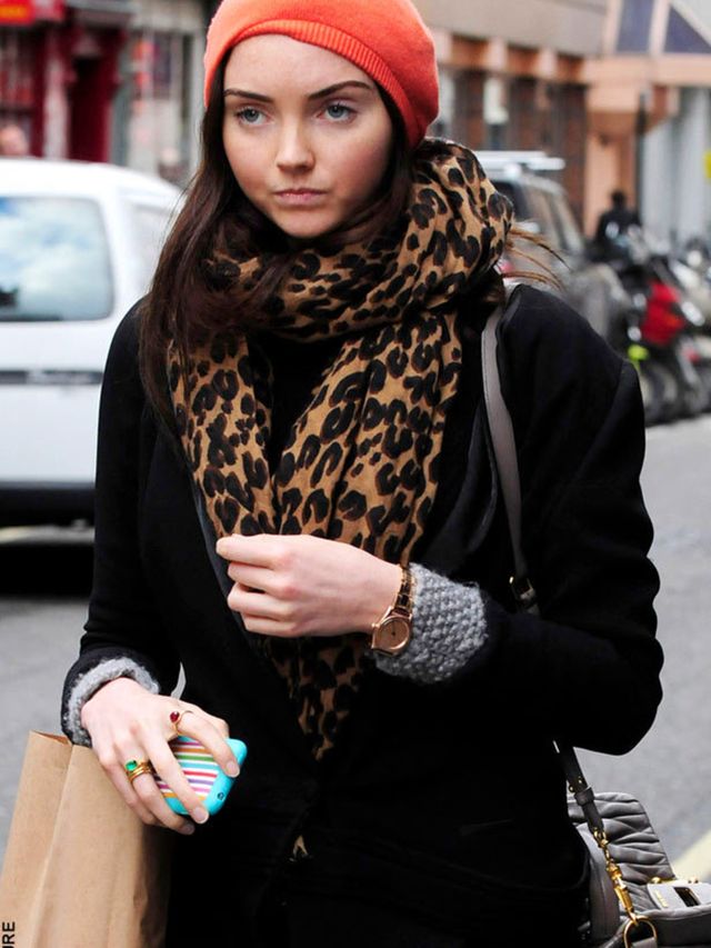<p>The naturally red-headed model and actress Lily Cole was spotted with dark brunette hair and matching brows in Cambridge yesterday. Cole has reportedly never dyed her hair before, but it seems she wants to distance herself from the <a href="http://www.