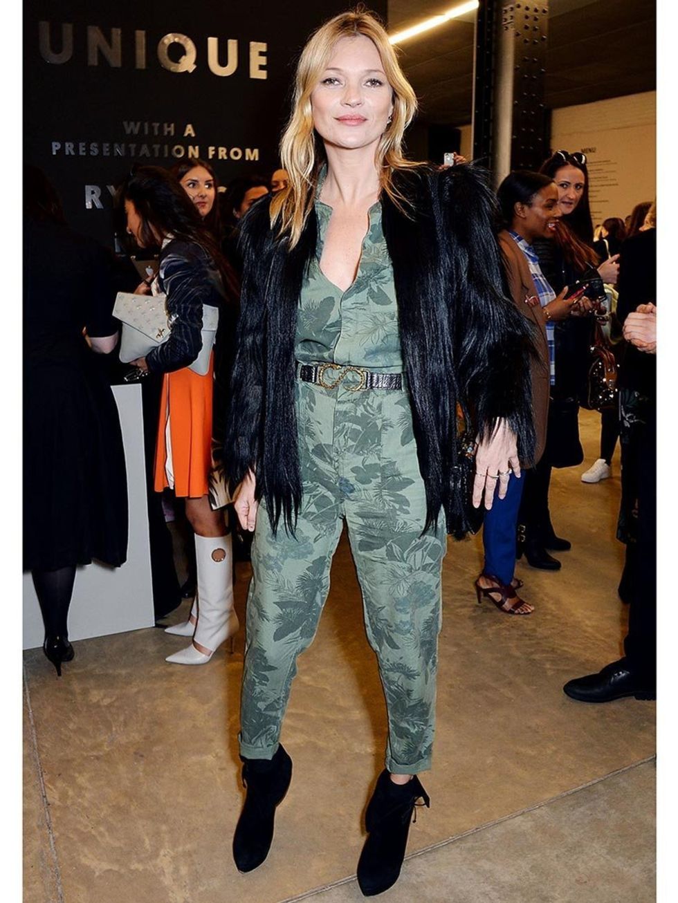 <p>Kate Moss attends the Topshop Unique AW14 show at London Fashion Week.</p>