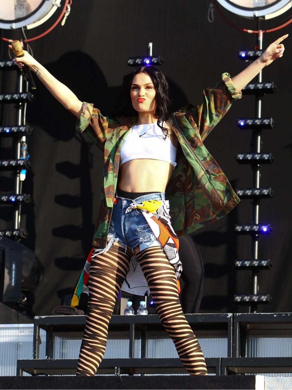 <p>Jessie J at the 2012 Wireless festival in Hyde Park, London. She sang hits including Domino and Lazerlight.</p>