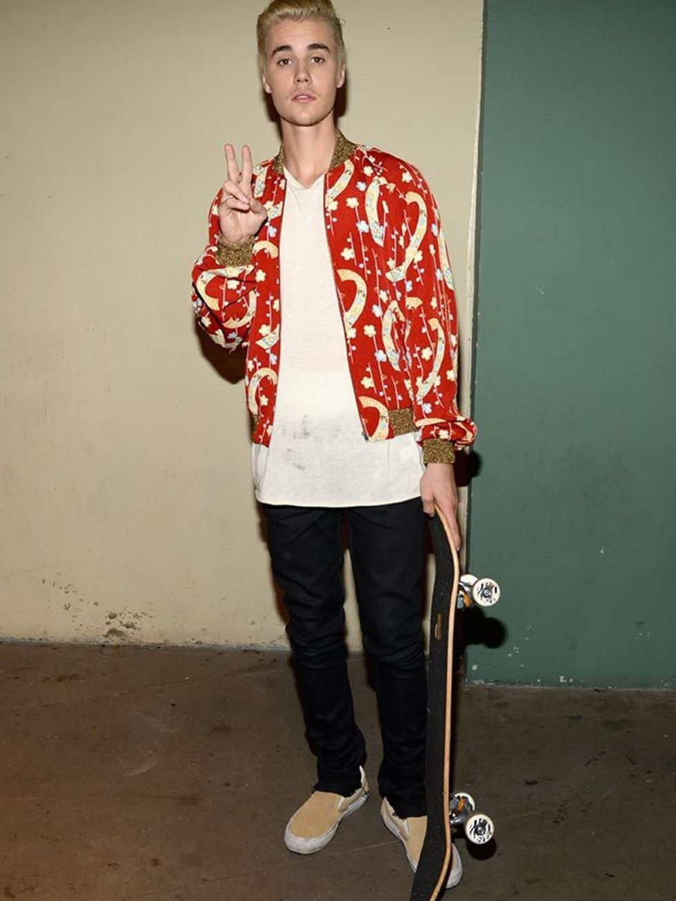 Justin Bieber attends the Saint Laurent at the Palladium show in LA, Februrary 2016.