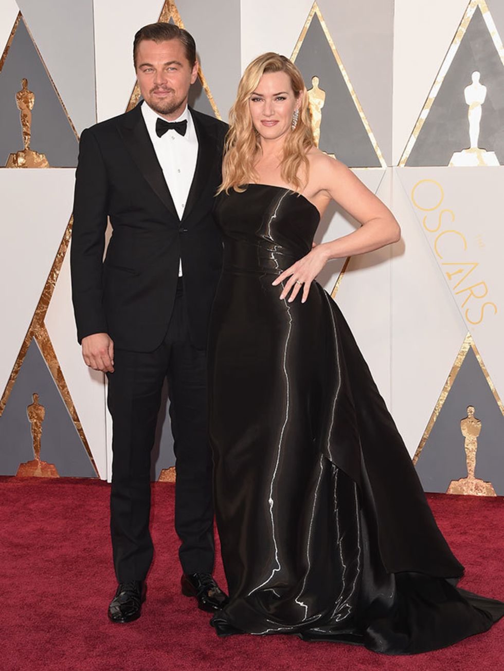 Leonardo Dicaprio and Kate Winslet at the Oscars in LA, February 2016.