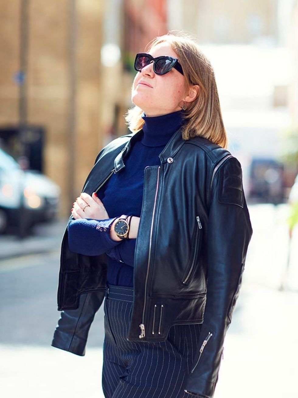 <p>Lena De Casparis, Culture Director</p>

<p>& Other Sotires jacket, Zara jumper and shoes, Topshop trousers</p>