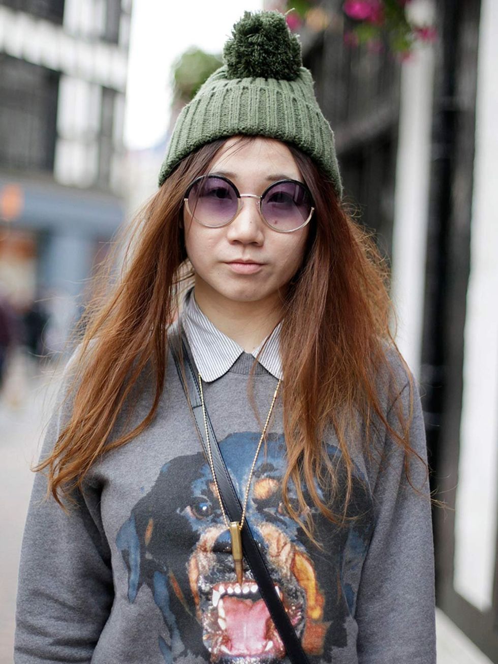 <p>Summer, 21, Student. Givenchy jumper, shirt from South Korea, hat from China.</p>