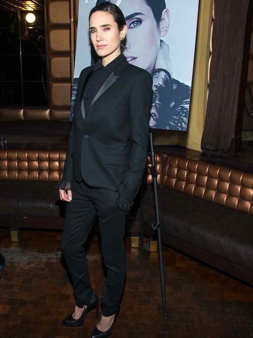 <p>Jennifer Connelly wears Saint Laurent to the DuJour Magazine Spring 2014 Issue celebration </p>