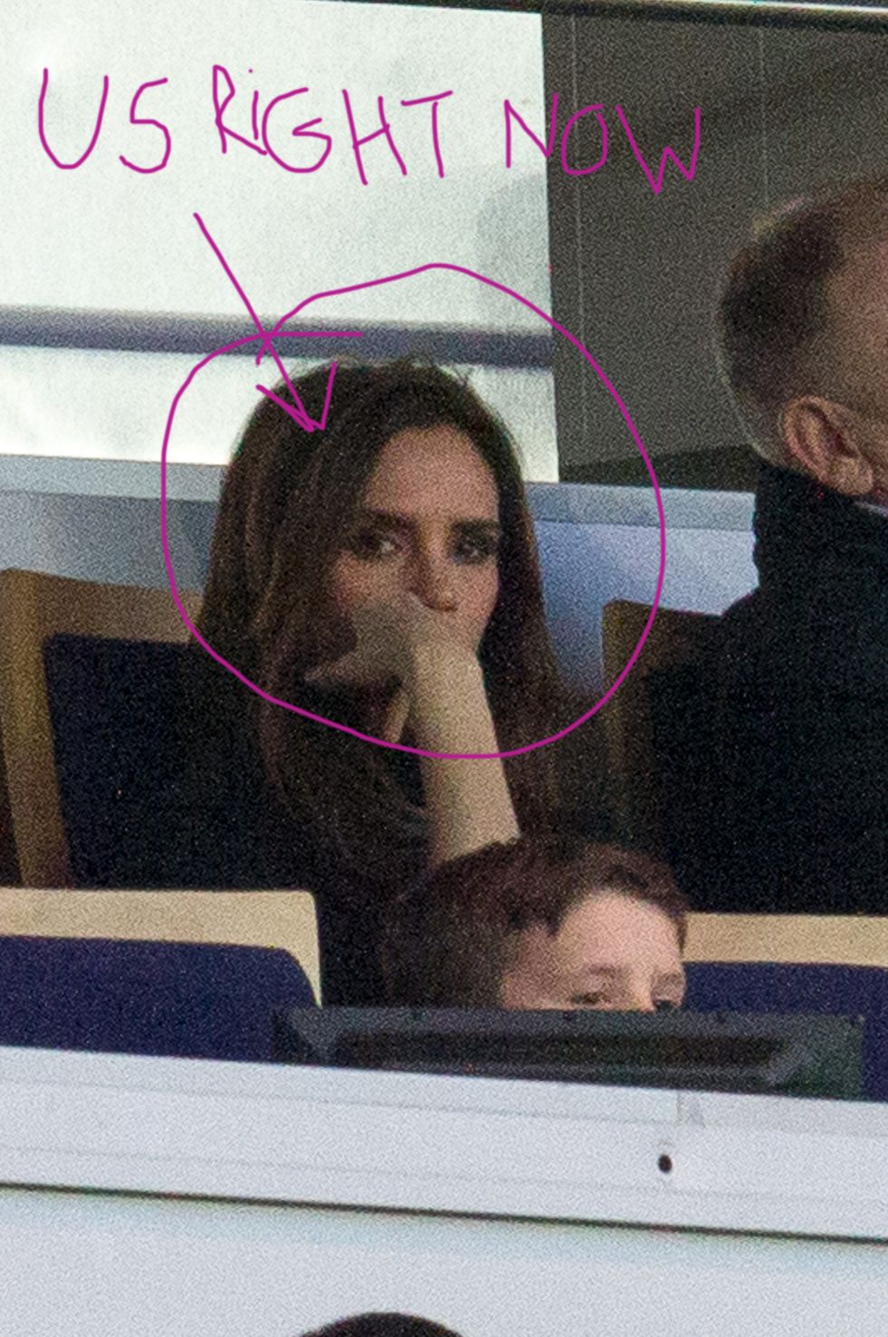Victoria Beckham is bored watching football