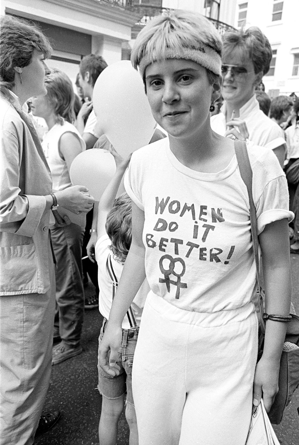 A lesbian at Gay Pride in the 1980s