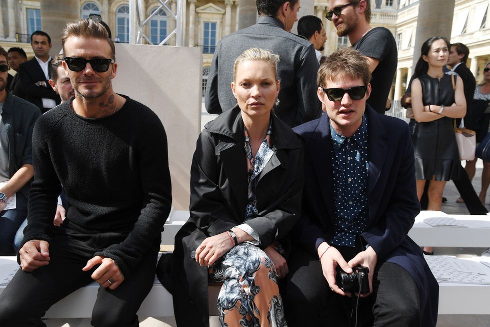 David Beckham and Kate Moss at the Louis Vuitton men's show