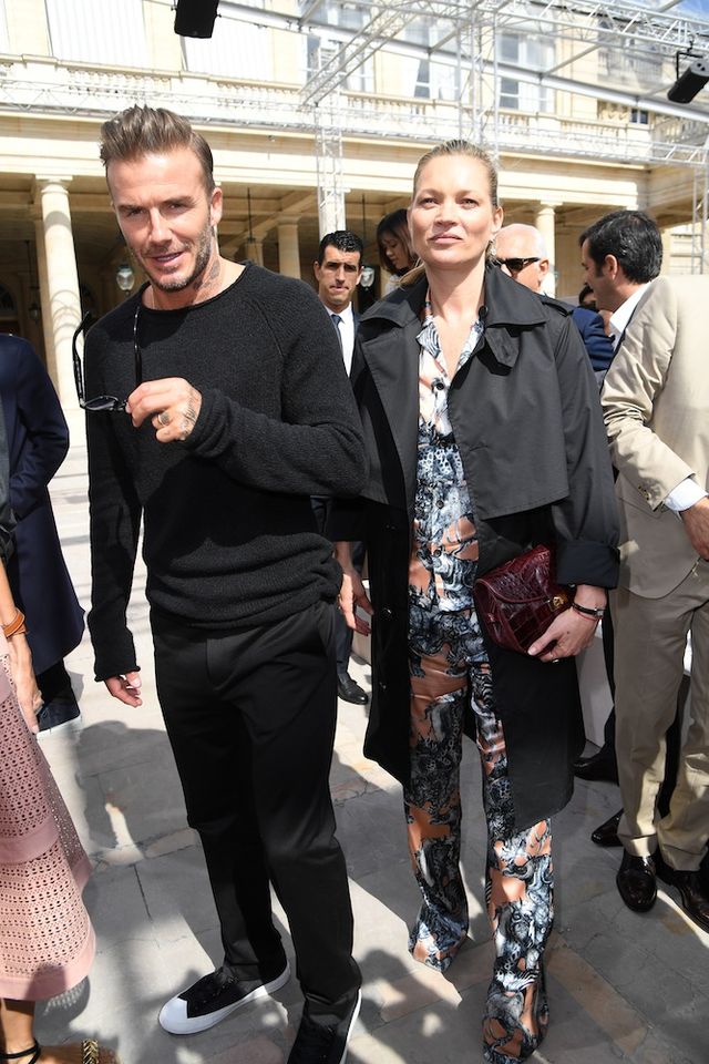 David Beckham and Kate Moss at the Louis Vuitton men's show