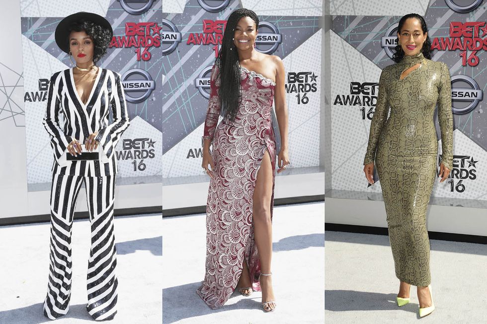 Janelle Monae, Gabrielle Union, Tracee Ellis Ross at the BET Music Awards in LA, June 2016.