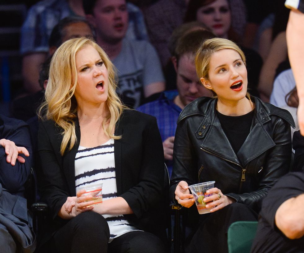 Amy Schumer and Dianna Agron at Lakers Game | ELLE UK