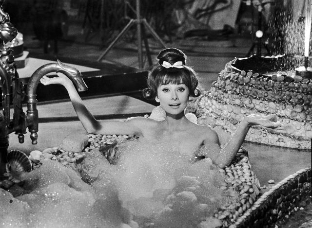 Audrey Hepburn in bath | ELLE UK