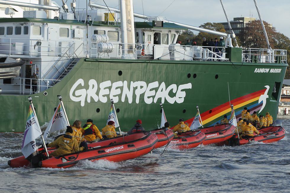 Greenpeace boat in Hamburg port