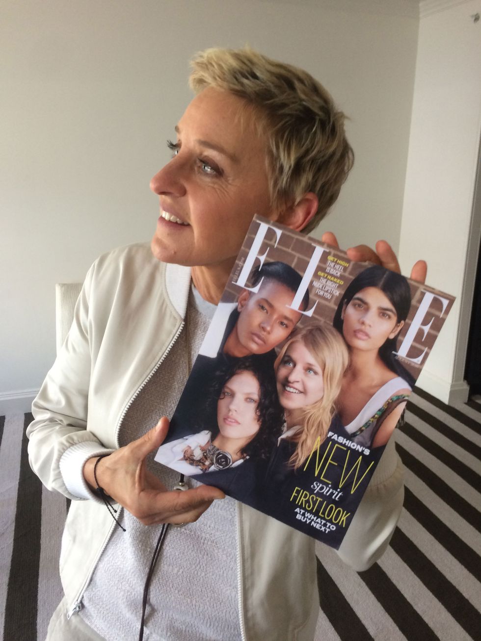Ellen DeGeneres with her ELLE cover