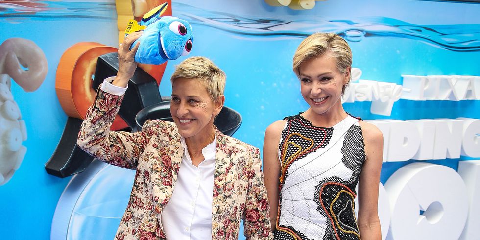 Ellen DeGeneres with Portia De Rossi at The Finding Dory UK Premiere