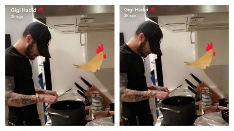 Zayn Malik cooks for Gigi Hadid on Snapchat | ELLE UK