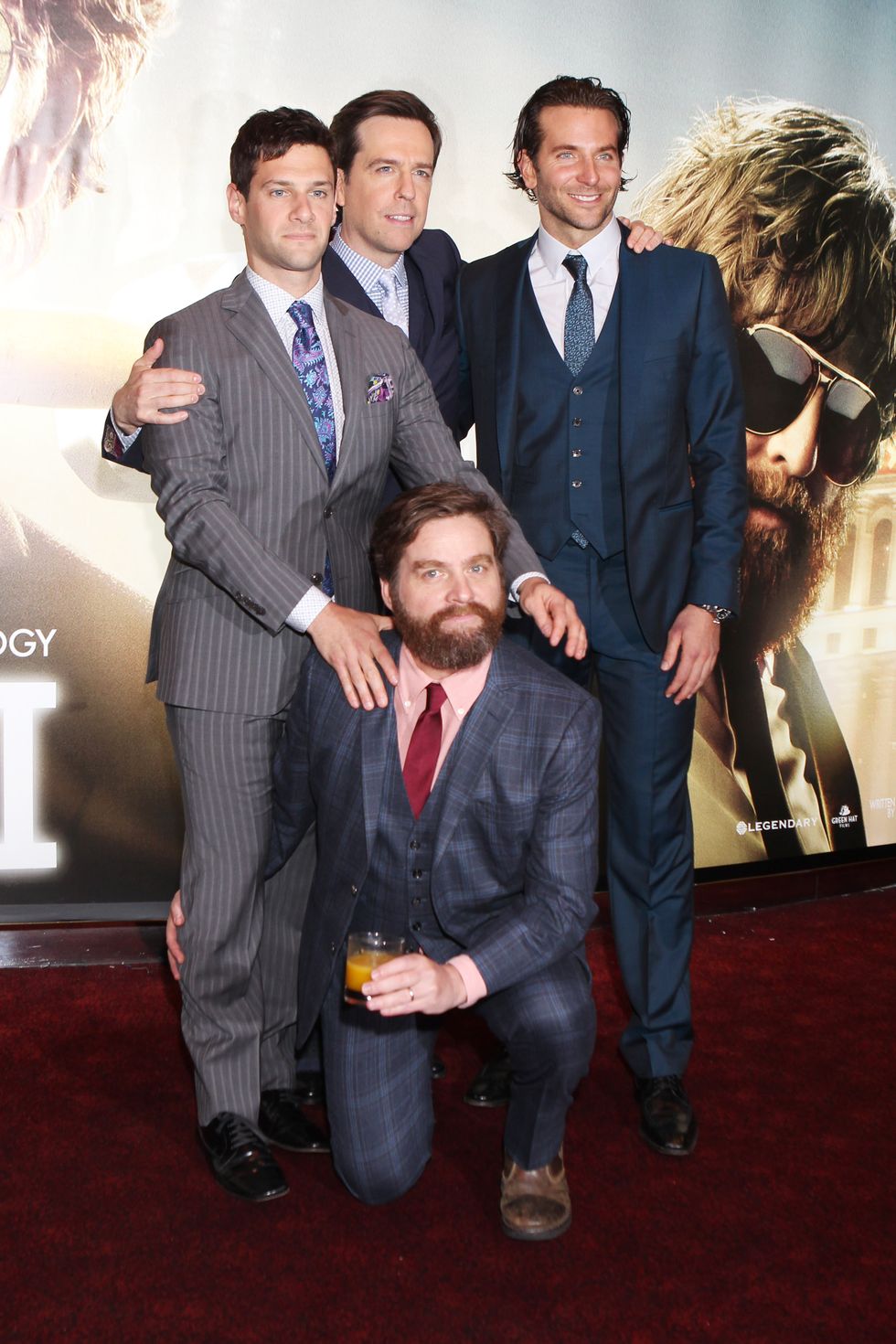 Bradley Cooper, Zach Galifanakis, Ed Helms and Justin Bartha at premiere of The Hangover | ELLE UK
