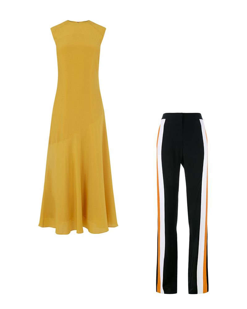 Dress over trousers resort trend