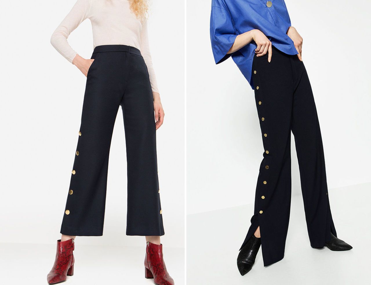 popper trousers zara