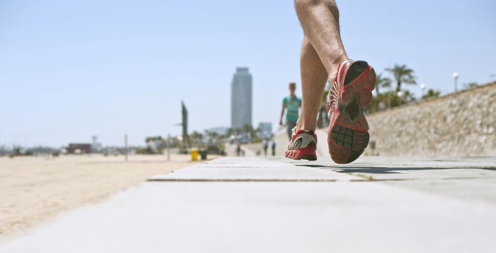 Man running at the beach