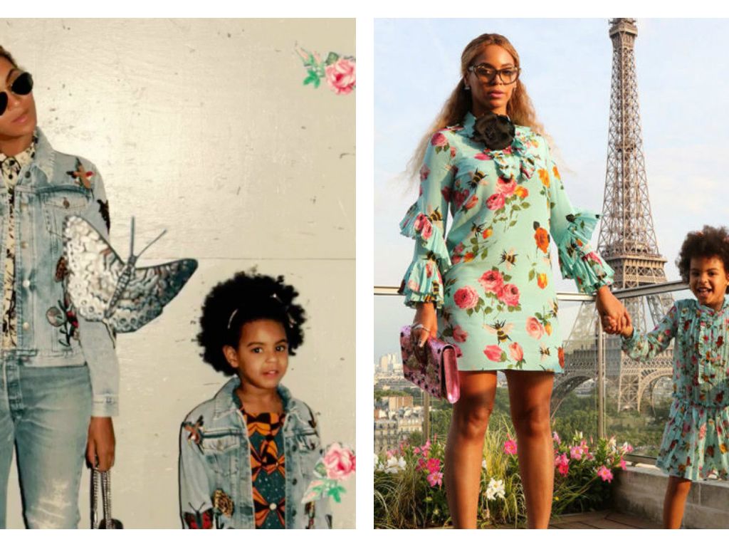 Beyoncé and Blue Ivy Wear Matching Gucci Dresses in Paris