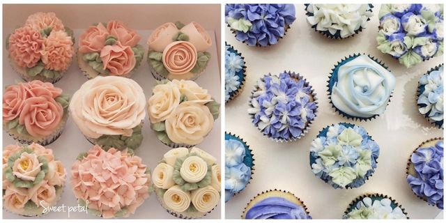 Blue, Petal, Sweetness, Dessert, Food, Flower, Pink, Peach, Cupcake, Cake, 
